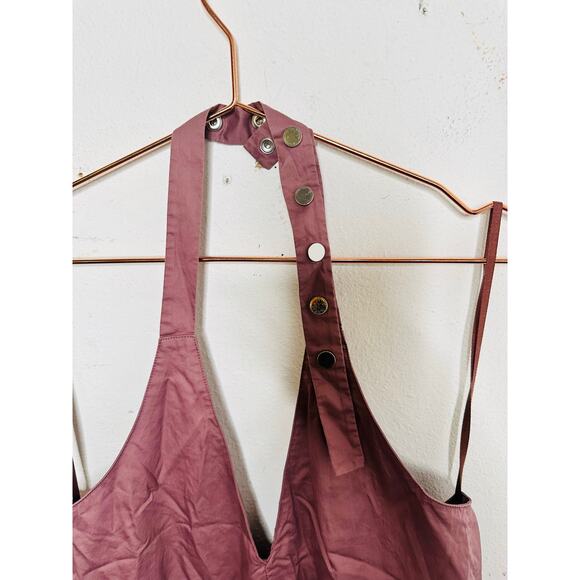 TIBI Purple Pink Dusty Hue Halter Neckline Snap Closure Halter Top size 8 - Picture 9 of 10